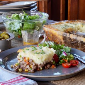 Beef & venison cottage pie w. Green salad (GF)