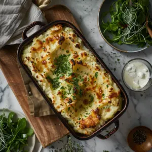 Fish pie w. Green salad (Veg)